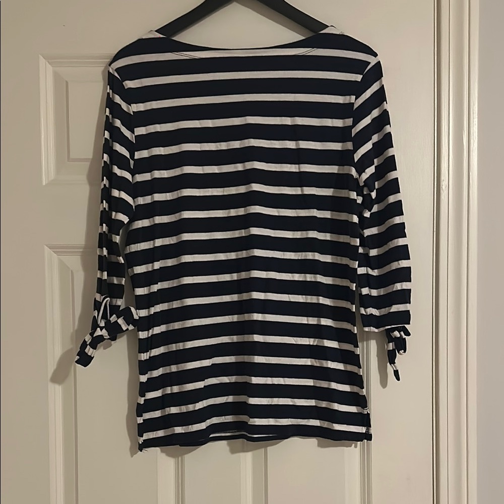 Old Navy Navy and White Striped Blouse - Picture 4 of 5